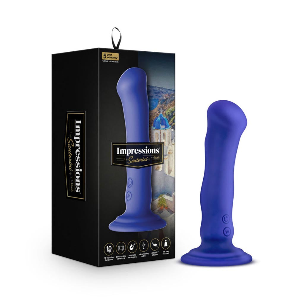 Santorini Blue Vibrating Dildo | Impressions | Beyond Delights